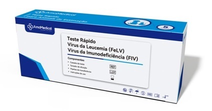Teste Rápido de Antígeno do Vírus da Leucemia Felina/ Anticorpo do Vírus da Imunodeficiência (FeLV+FIV)